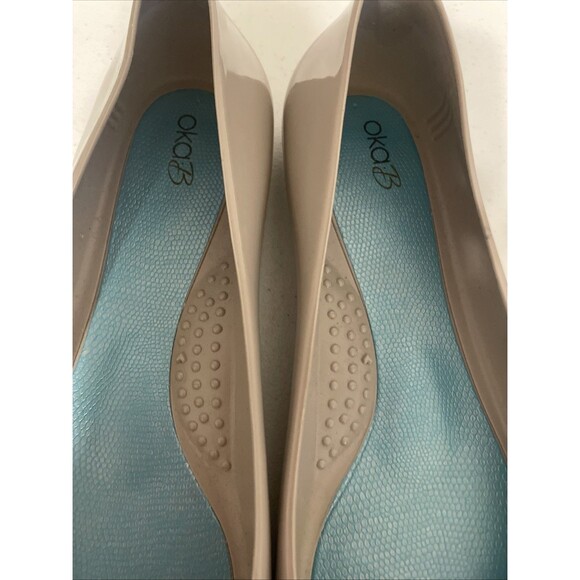 OkaB Casual Slip on Jelly Ballet Flat Womens Size 10 Chai Vegan VNC - Picture 2 of 11